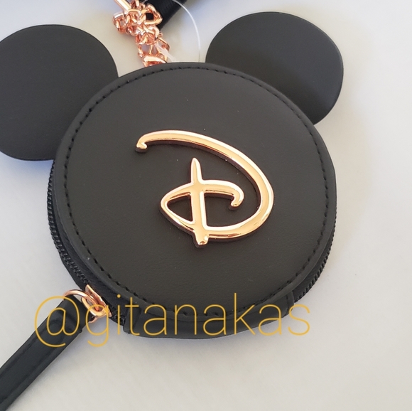 🎁 Disney Mickey Minnie Mouse Black and Rose Gold Color 3 in 1 Crossbody Bag - Picture 4 of 5